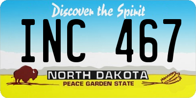 ND license plate INC467