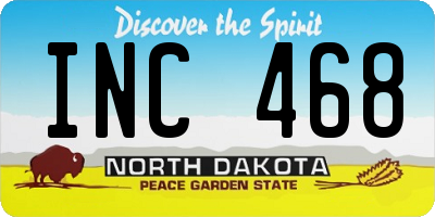ND license plate INC468