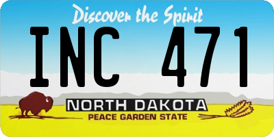 ND license plate INC471