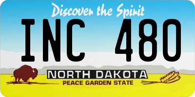 ND license plate INC480