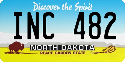 ND license plate INC482