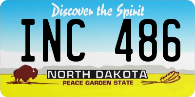 ND license plate INC486
