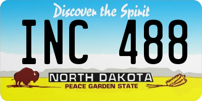 ND license plate INC488