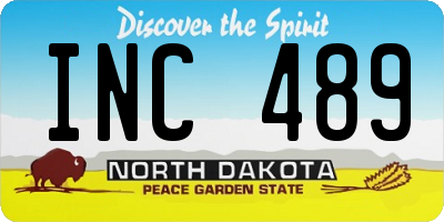 ND license plate INC489