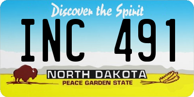 ND license plate INC491