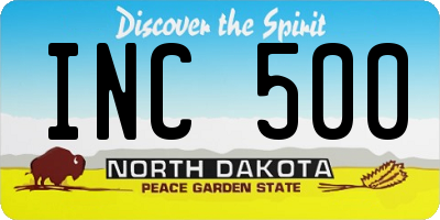ND license plate INC500