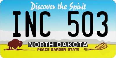 ND license plate INC503