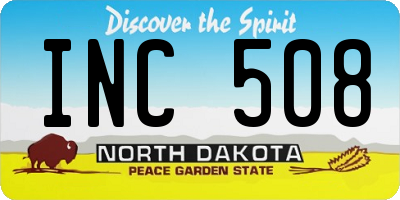 ND license plate INC508