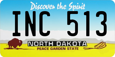 ND license plate INC513