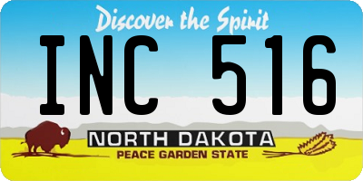 ND license plate INC516