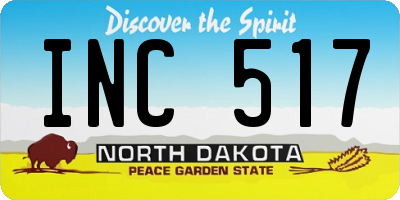 ND license plate INC517
