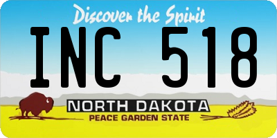 ND license plate INC518