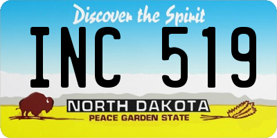 ND license plate INC519