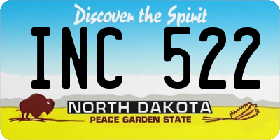 ND license plate INC522
