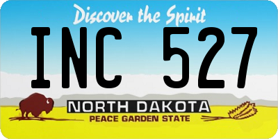 ND license plate INC527