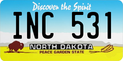 ND license plate INC531