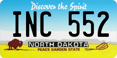 ND license plate INC552