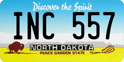 ND license plate INC557