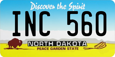 ND license plate INC560