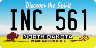 ND license plate INC561
