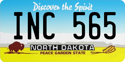 ND license plate INC565