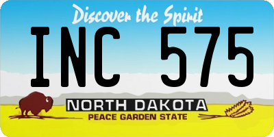 ND license plate INC575