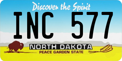 ND license plate INC577