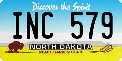 ND license plate INC579