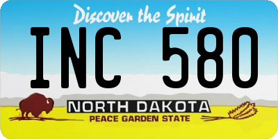 ND license plate INC580