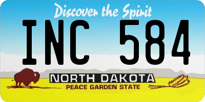 ND license plate INC584