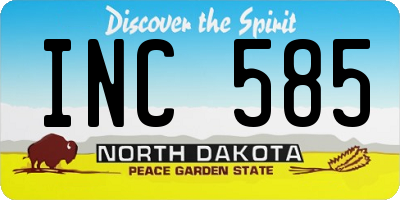 ND license plate INC585