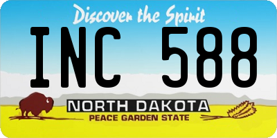 ND license plate INC588