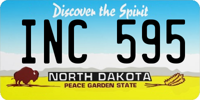 ND license plate INC595