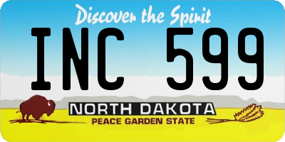 ND license plate INC599