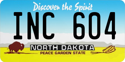 ND license plate INC604