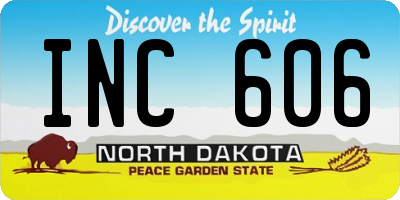 ND license plate INC606