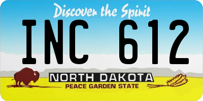 ND license plate INC612