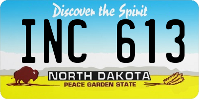 ND license plate INC613