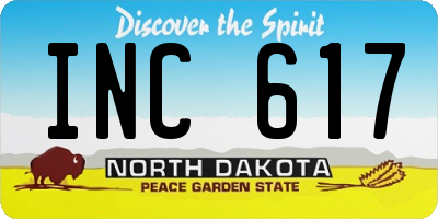 ND license plate INC617