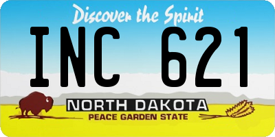 ND license plate INC621