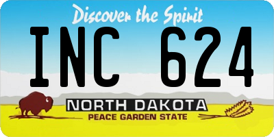 ND license plate INC624