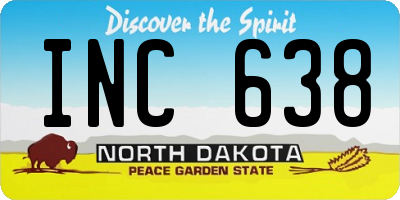 ND license plate INC638