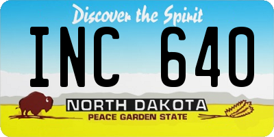 ND license plate INC640