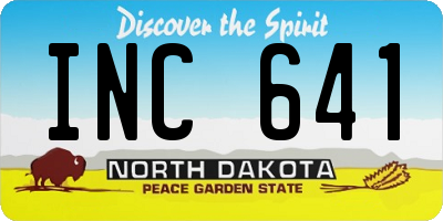 ND license plate INC641