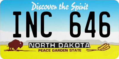 ND license plate INC646