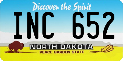 ND license plate INC652