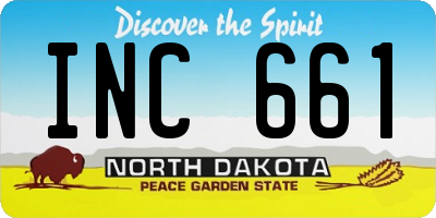 ND license plate INC661