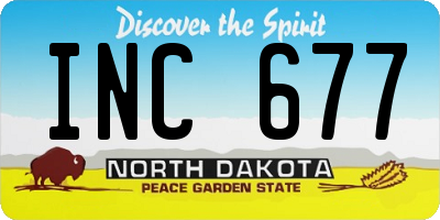 ND license plate INC677