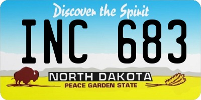 ND license plate INC683