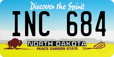 ND license plate INC684